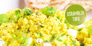 Scrambled tofu with black salt