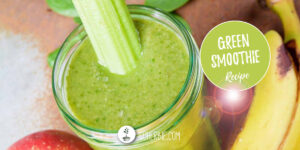 Green smoothie recipe and tips (with spinach, celery, banana, apple and almond milk)